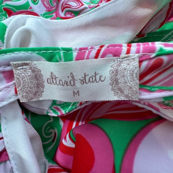 Altar'd State Dress Relaxed Fit Sleeveless Lined‎ Medium Pink, Red, Green - Picture 2 of 11